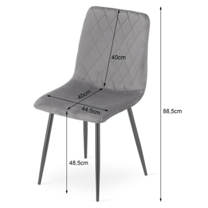 Sedia Turin in velluto marrone con gambe nere
