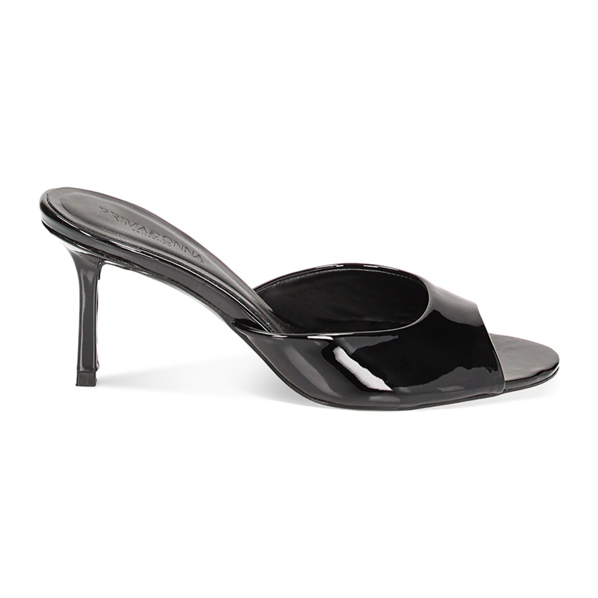 Mules Open Toe negras en charol