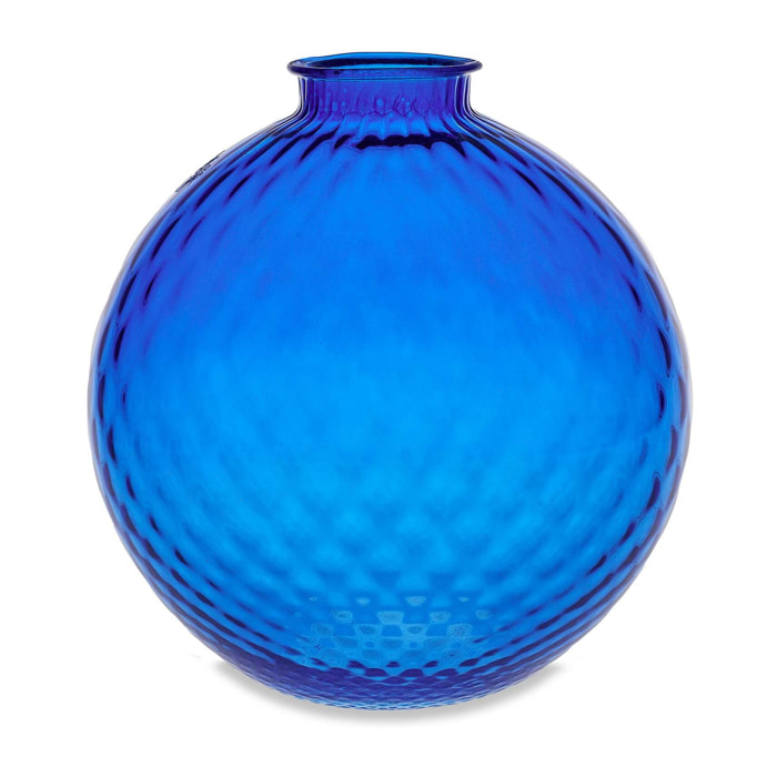 Vaso artigianale SFERA BEVANDA in vetro di Murano blu 25 cm