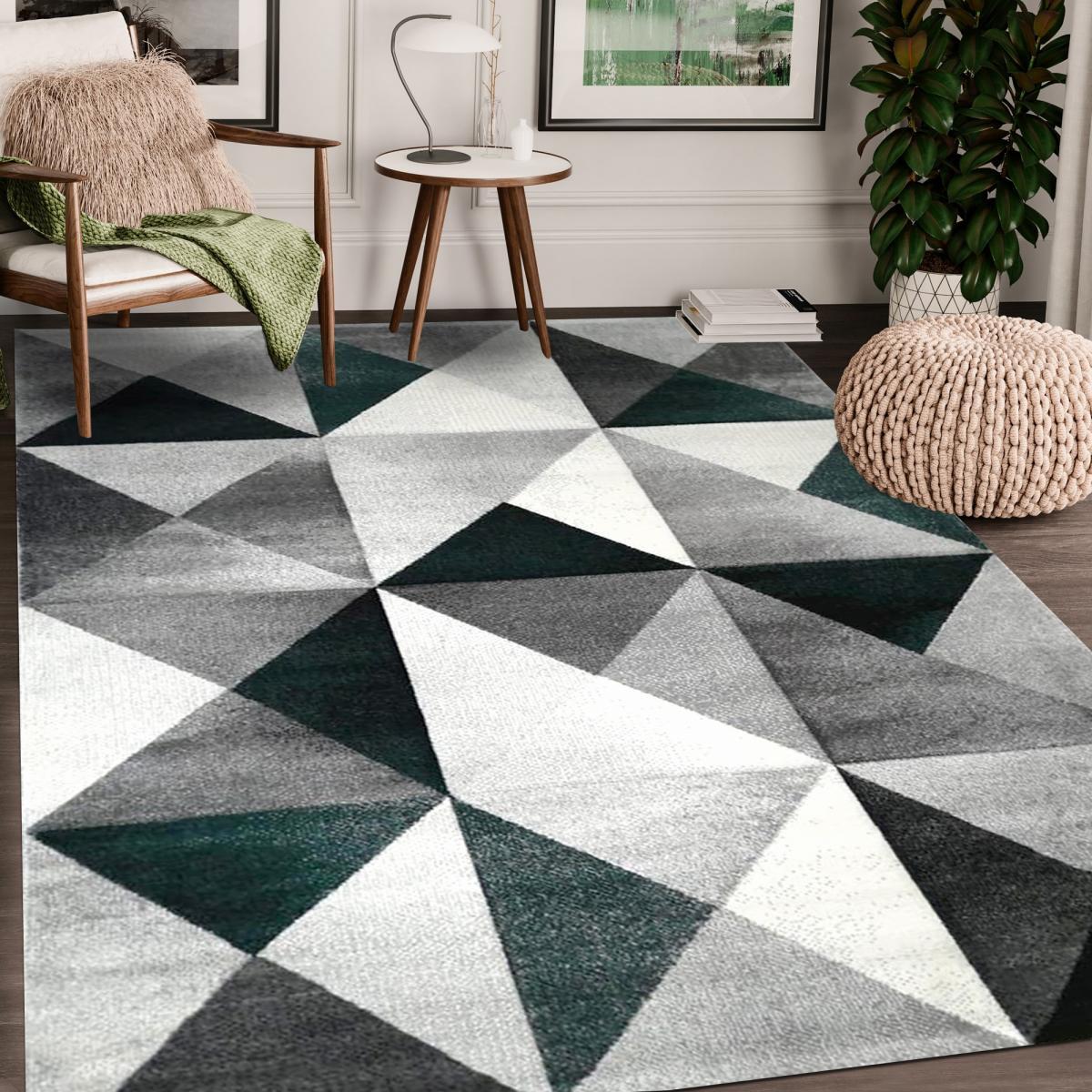 Tapis géométrique Viro couleurs gris
