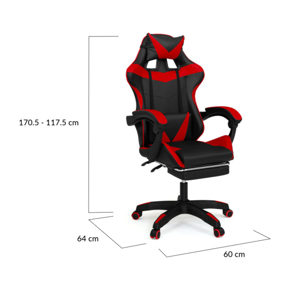 Fauteuil spécial gaming - Noir - rouge