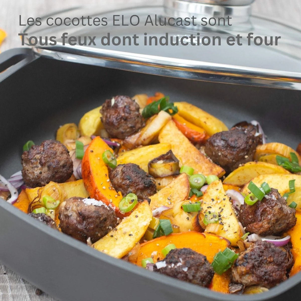 Cocotte 28 x 28 cm en fonte aluminium antiadhésive 3,6 L Elo Alucast