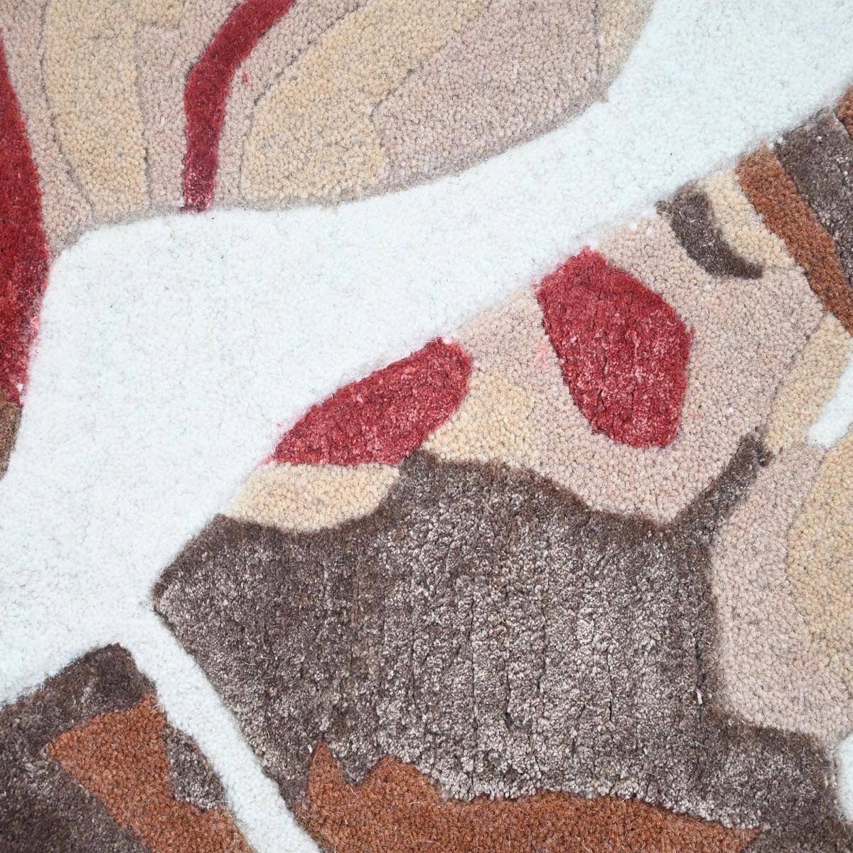 Tapis salon, motif fresque artistique, texture en relief, RODI
