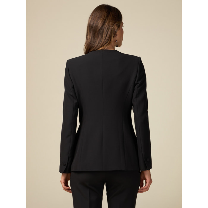 Oltre - Blazer with jewel patch - Negro