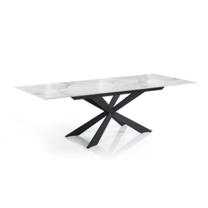 Tomasucci MELVIN EVO 120 MARBRE BLANC - Table extensible NOIRE