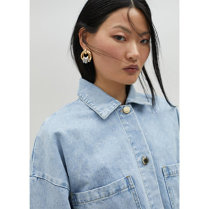Giacca denim con strass