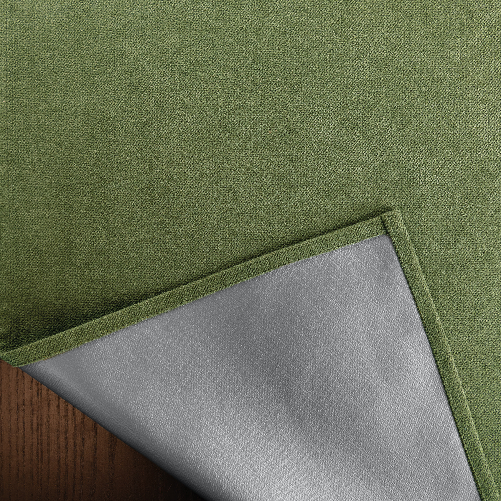 Rideau thermique accroche 3-en-1 occultant et réflecteur de chaleur - Vert Olive