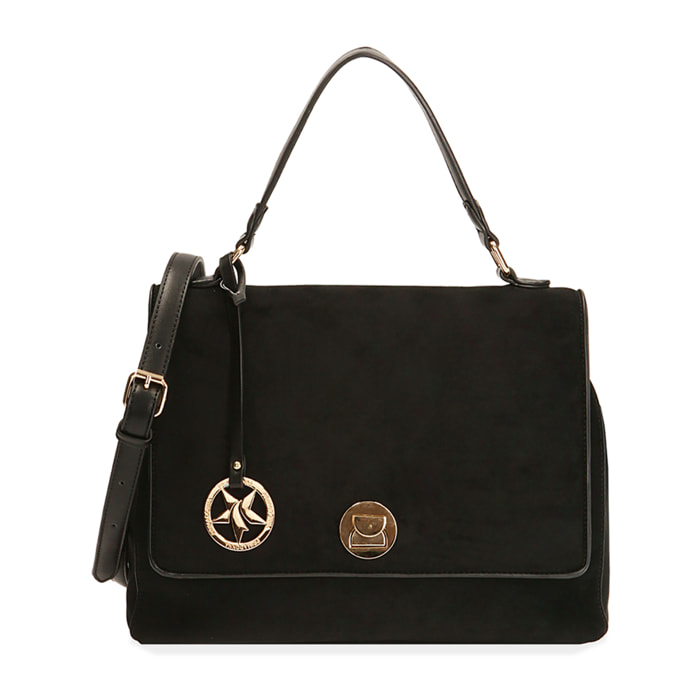 Bolso de microfibra negro