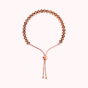 Bracciale Tennis Doppio con Cubic Zirconia Marroni