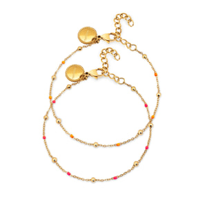 Bracciali Pack 2 Friendship Bracelets in Acciaio Placcato Oro