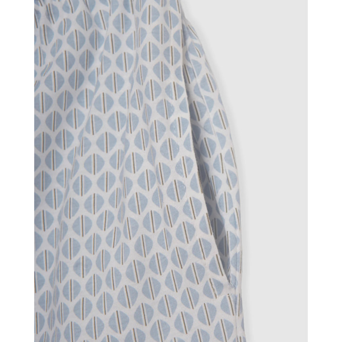 Pijama corto camisero hombre algodón dune índigo