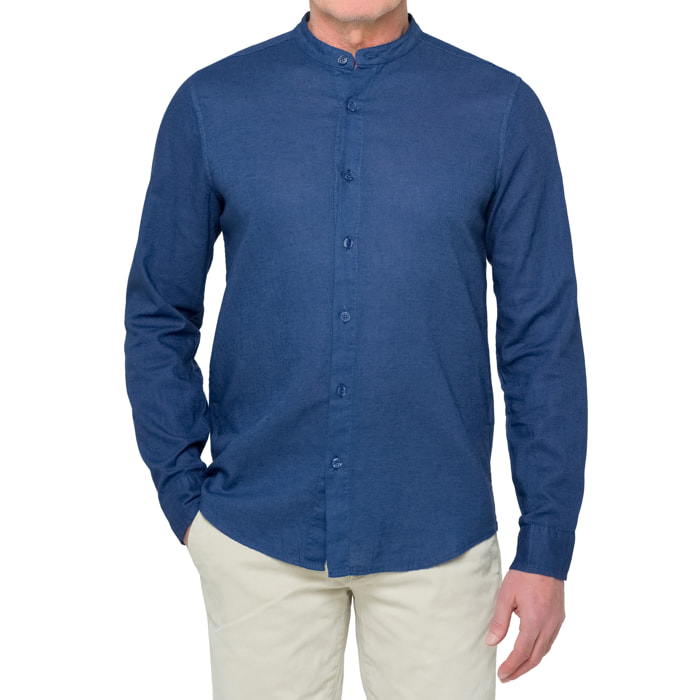 Camicia in lino Hot Buttered Tongareva Denimblue