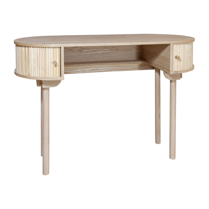 BUREAU EN BOIS DE PIN NATUREL AVEC DEUX PORTES 120X50X80CM HECTOR