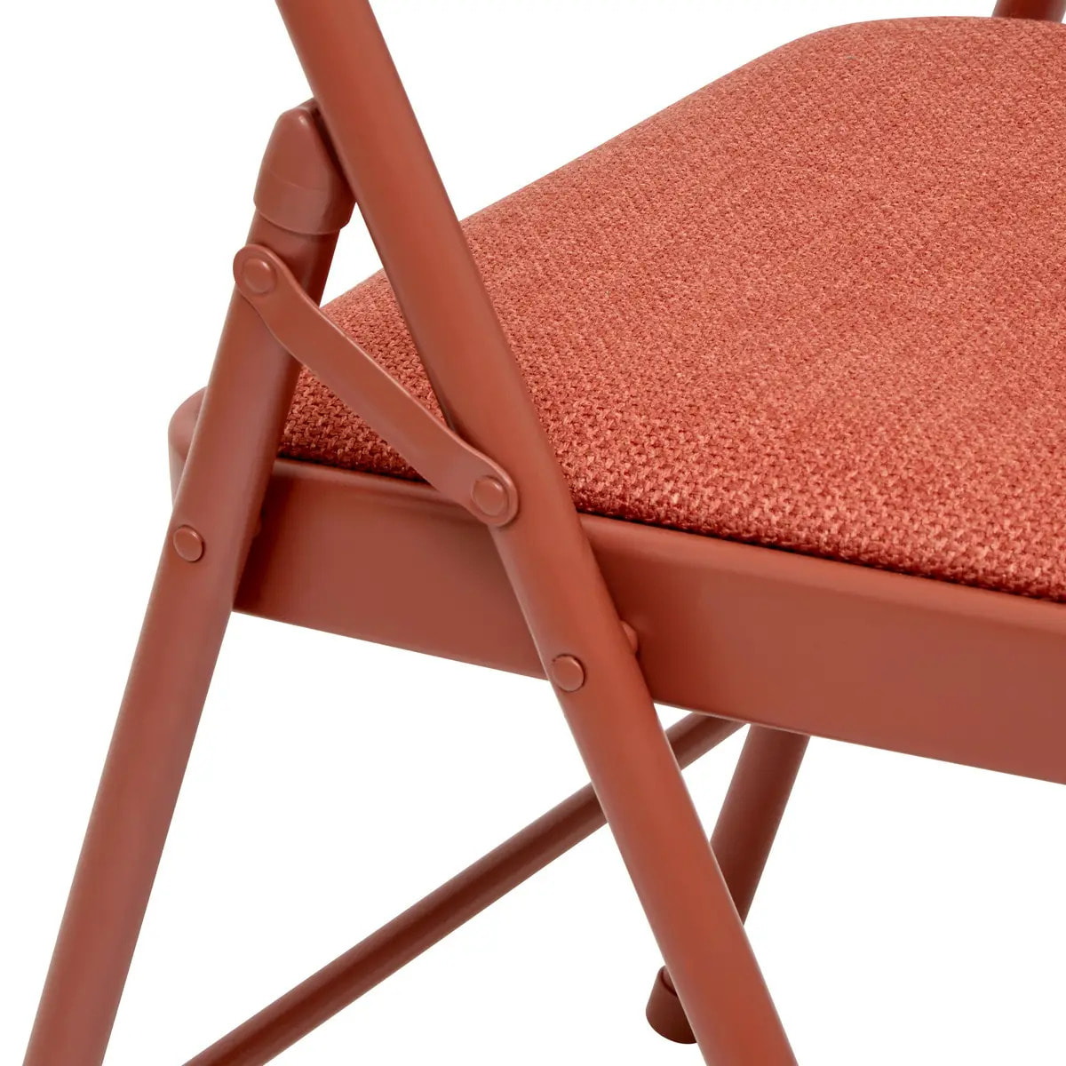 Chaise Flexy Plus en tissu chiné rose foncé