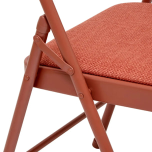 Chaise Flexy Plus en tissu chiné rose foncé