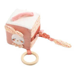 Cube d'activités  en coton rose