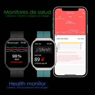 Smartwatch OP88. Pantalla curva AMOLED de 1.95 px, con llamadas Bluetooth, monitor de salud, corona multifunción.