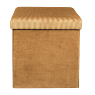 Coffre Pouf Pliable Velours Cotele Giulia Jaune