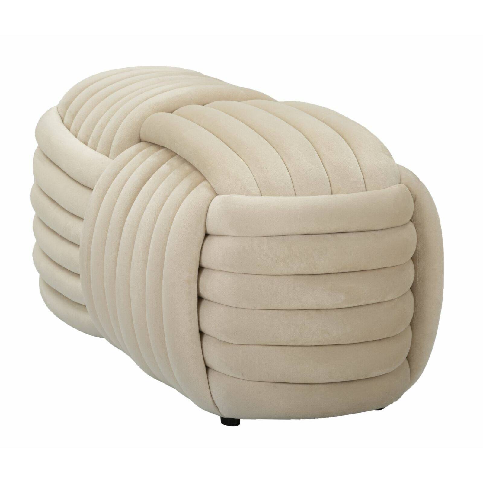 Panca Calcea, Panchina multiuso, Seduta per ospiti, Cassapanca multifunzione, 90x45 h45 cm, Crema