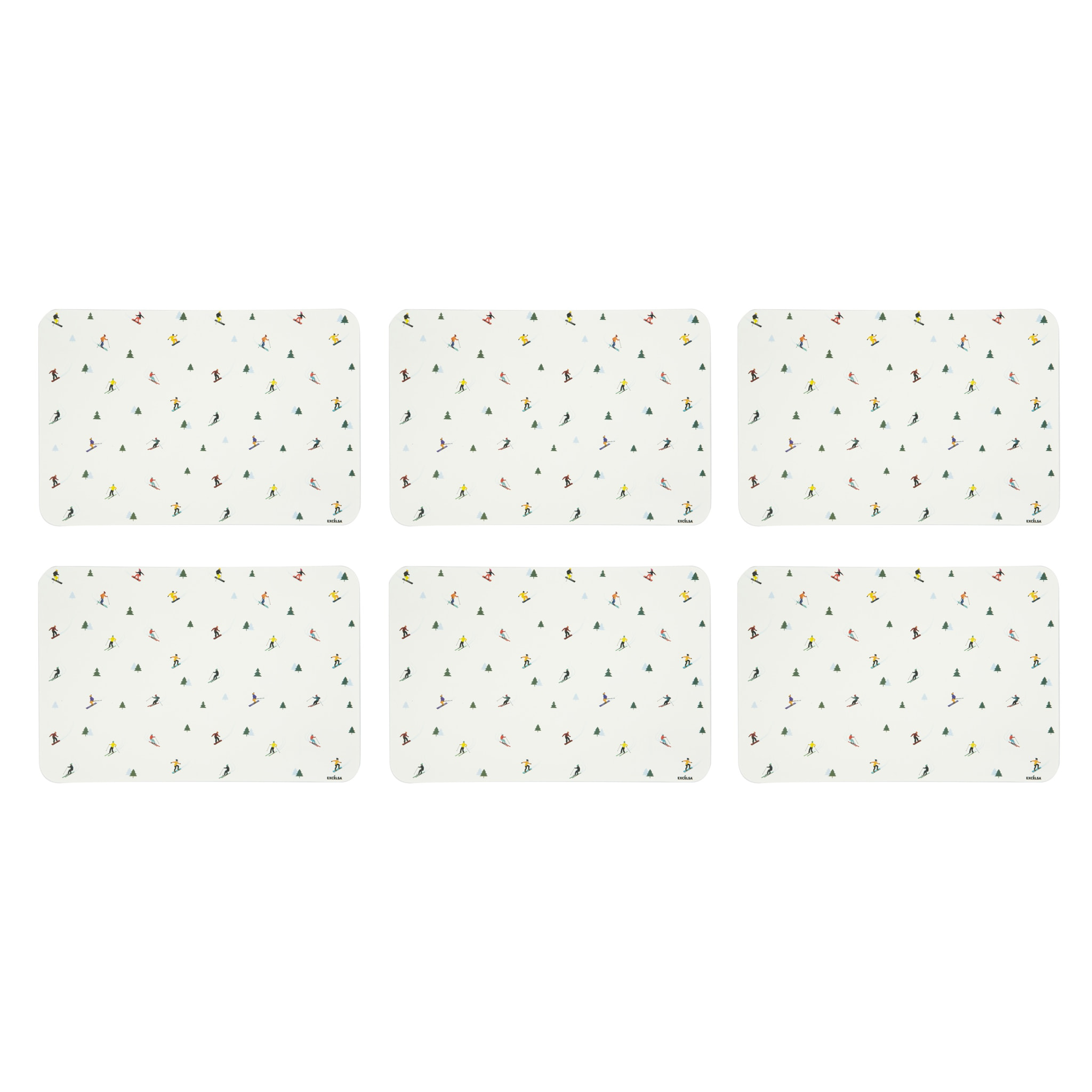 Set de 6 sets de table rectangulaires Excelsa – Cortina, Polypropylène blanc