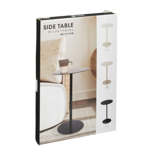 Mesa auxiliar redonda de hierro blanco diseño versátil y ligero para decorar tu hogar 35x35x53cm