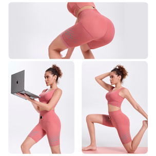 Pantalones inteligentes EMS para levantar y tonificar caderas. 6 modos con 30 niveles de intensidad. Tejido antibacteriano y batería recargable.