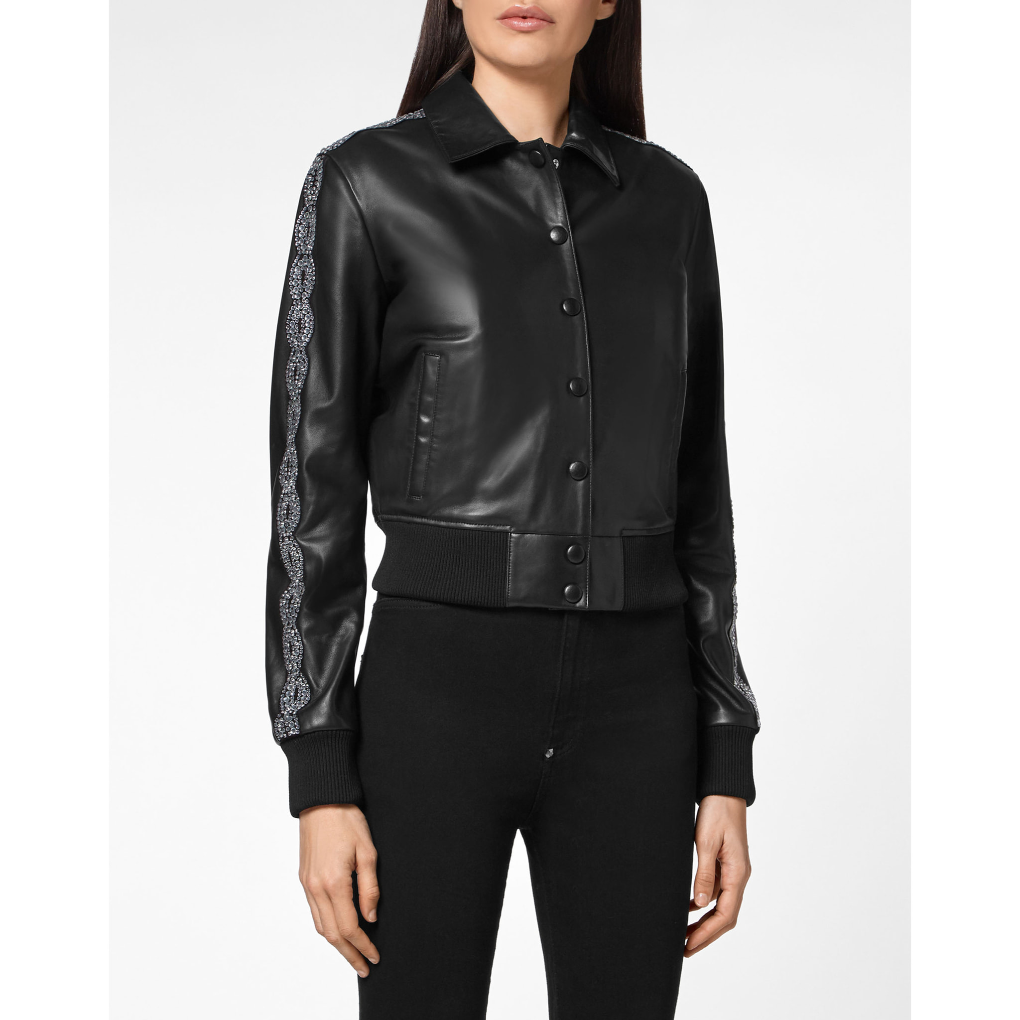 PHILIPP PLEIN Bomber de cuero