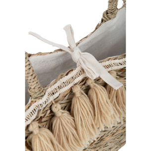 J-Line sac de plage Floches - rotin/textile - naturel/beige