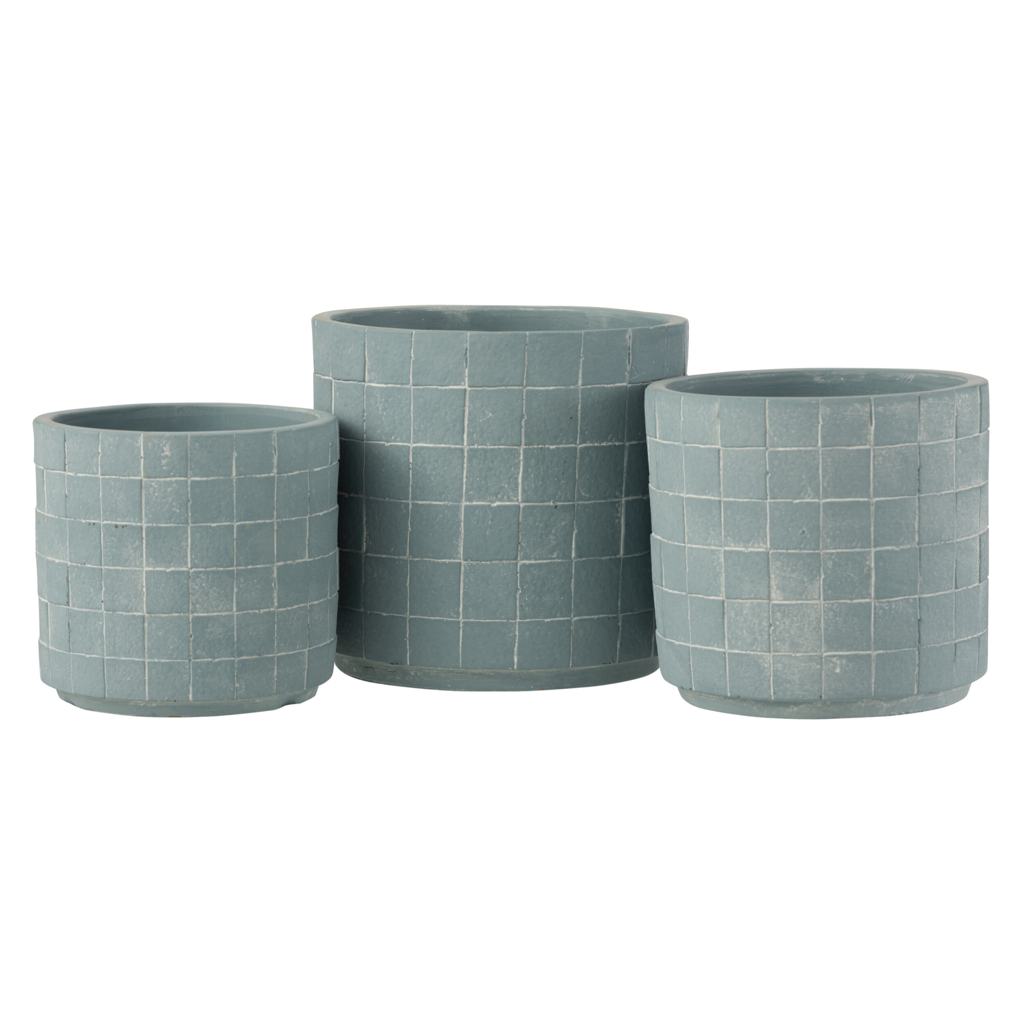 J-Line cache-pot Carré - céramique - bleu clair - large - Ø 16 cm