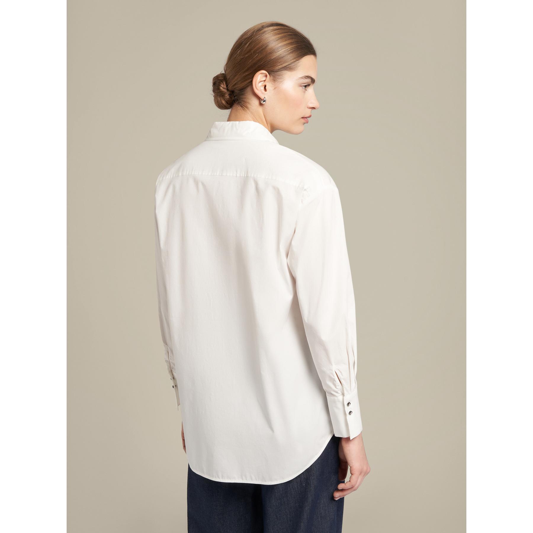 Elena Mirò - Camicia lunga in cotone stretch - Bianco