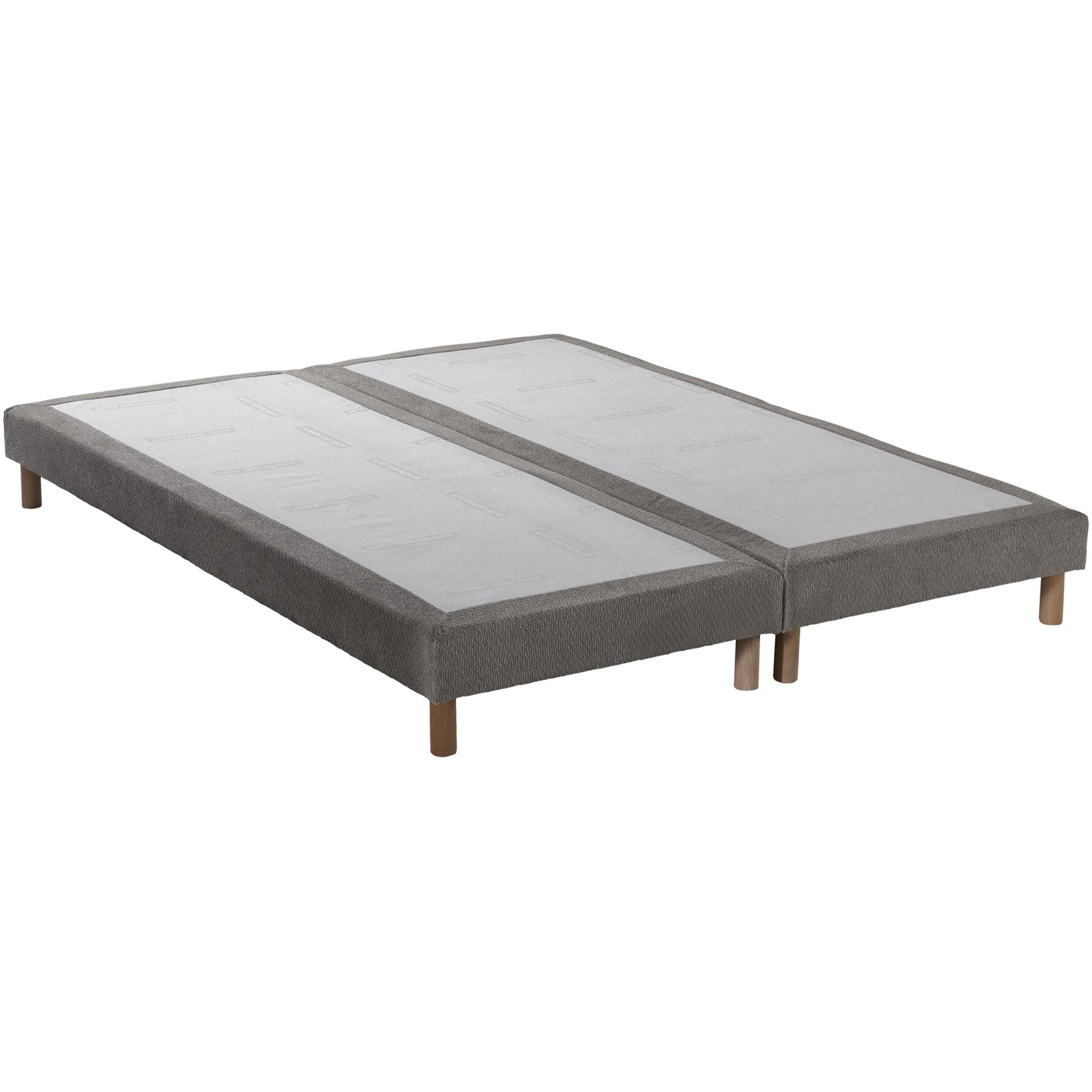Ensemble matelas mousse HD SERENA + sommier, chenille bouclettes Gris clair
