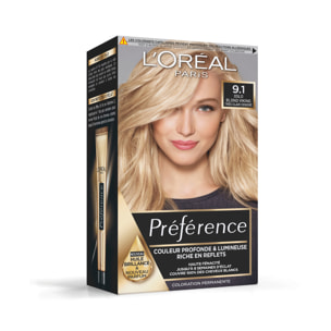 L'Oréal Paris Préférence Coloration 9.1 Oslo Blond très clair cendré