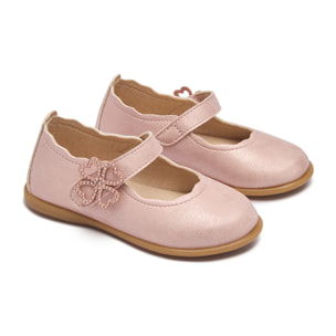 Ballerine neonate con dettaglio a cuore in rosa
