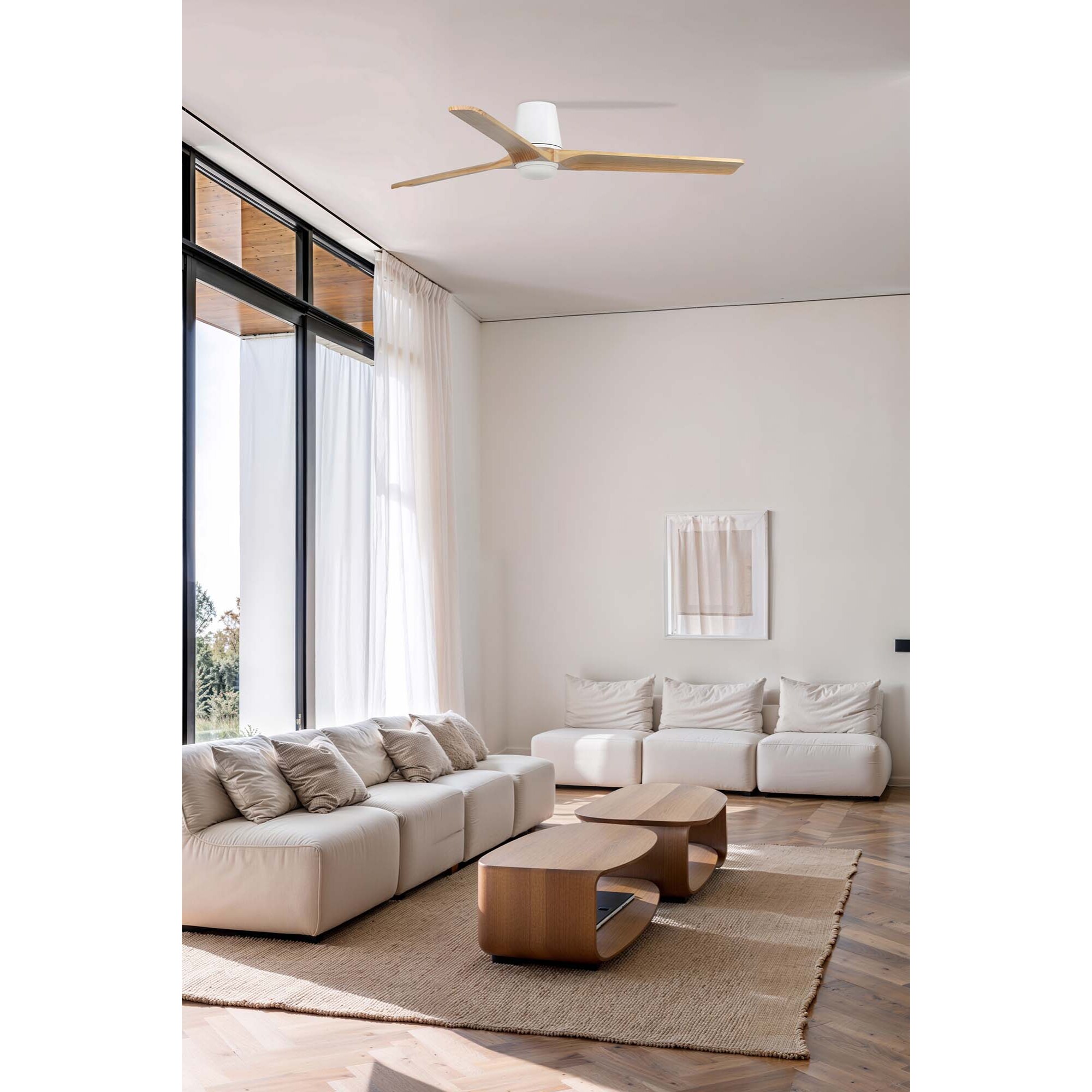 HEYWOOD TUB LED L Ventilateur de plafond blanc/pino  TUYA