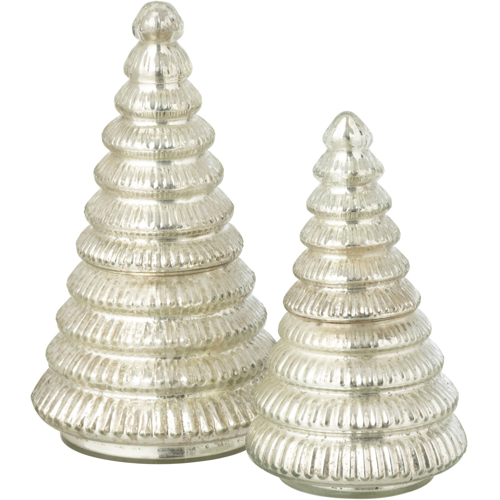 J-Line bougie parfumée Arbre Cotelé - verre - argent - large