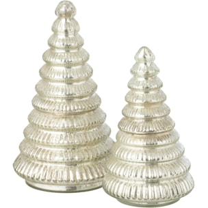 J-Line bougie parfumée Arbre Cotelé - verre - argent - large