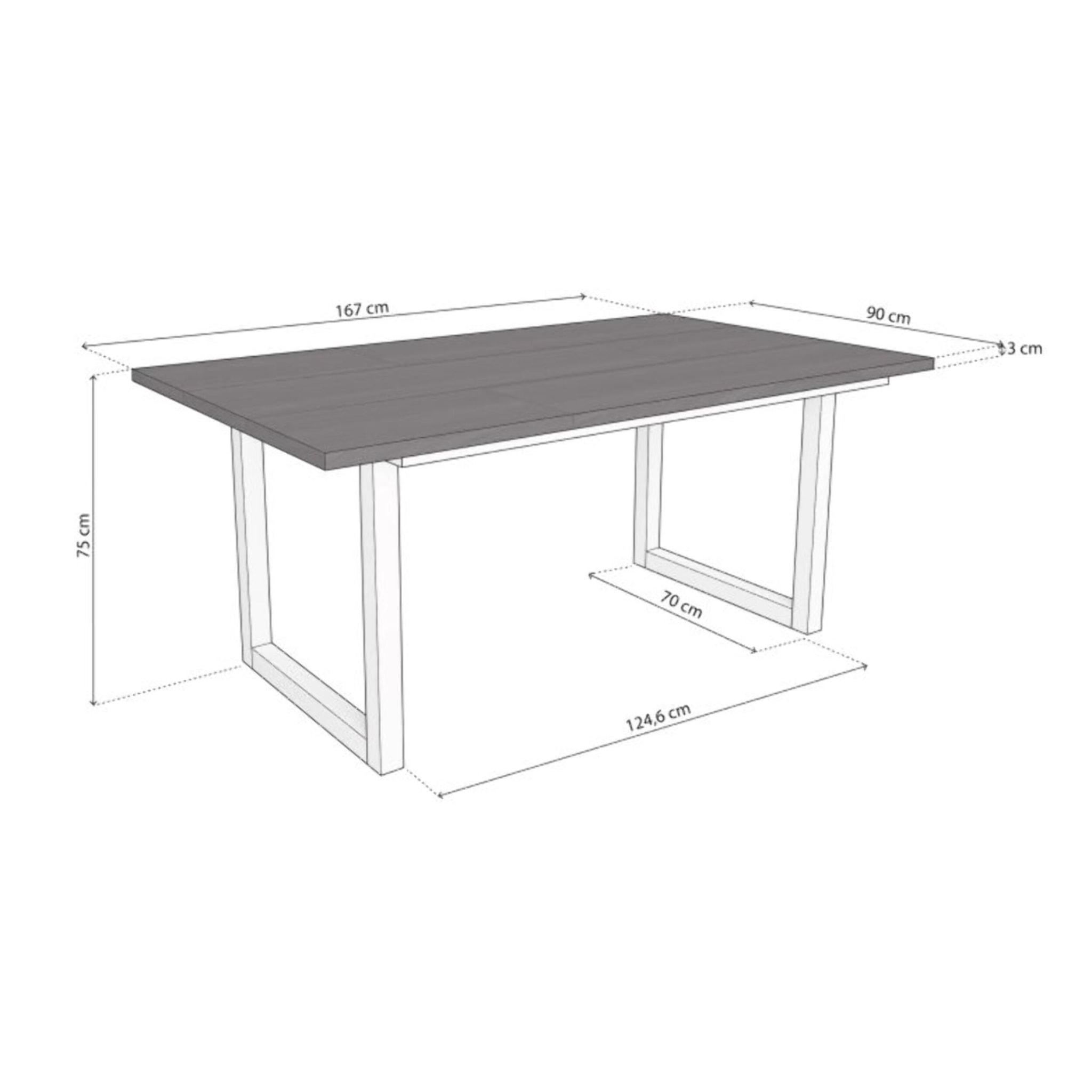 Mesa de comedor Altea 170 Negro Blanco