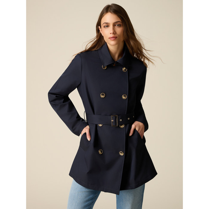 Oltre - Trench midi doppiopetto - Blu