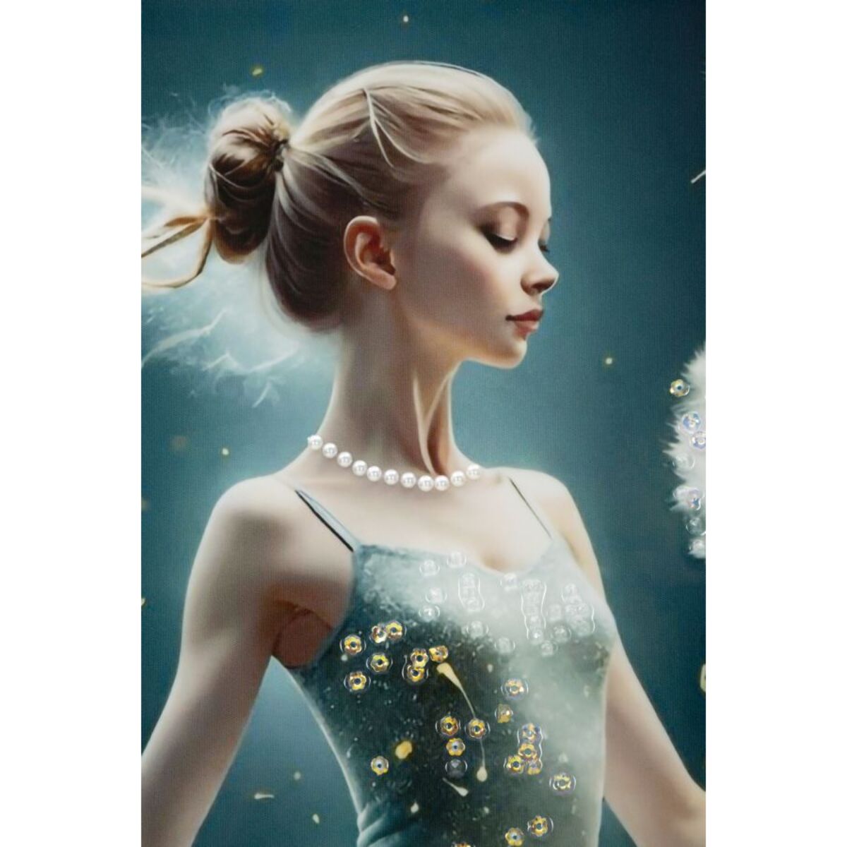 DIPINTO SU TELA LACCATO DANCING C/CORNICE -A- CM 72X4X102