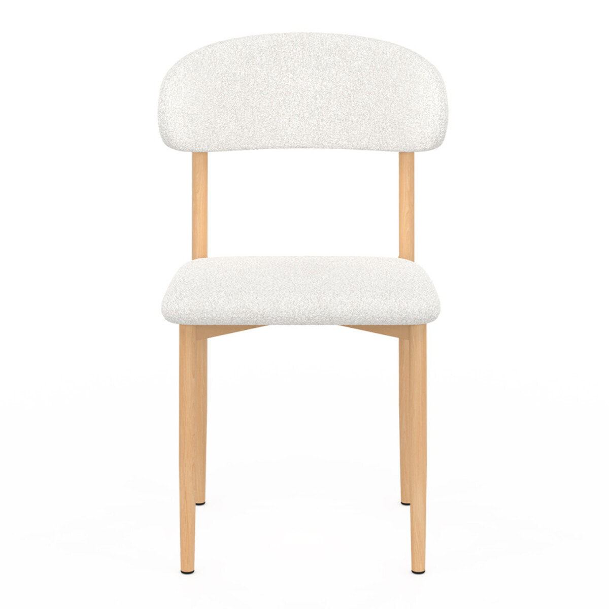 Chaises Callisto en bouclette et pieds métal - lot de 6