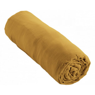 Drap housse "Gaïa" "Gaze de Coton"  -  Gaïa Safran