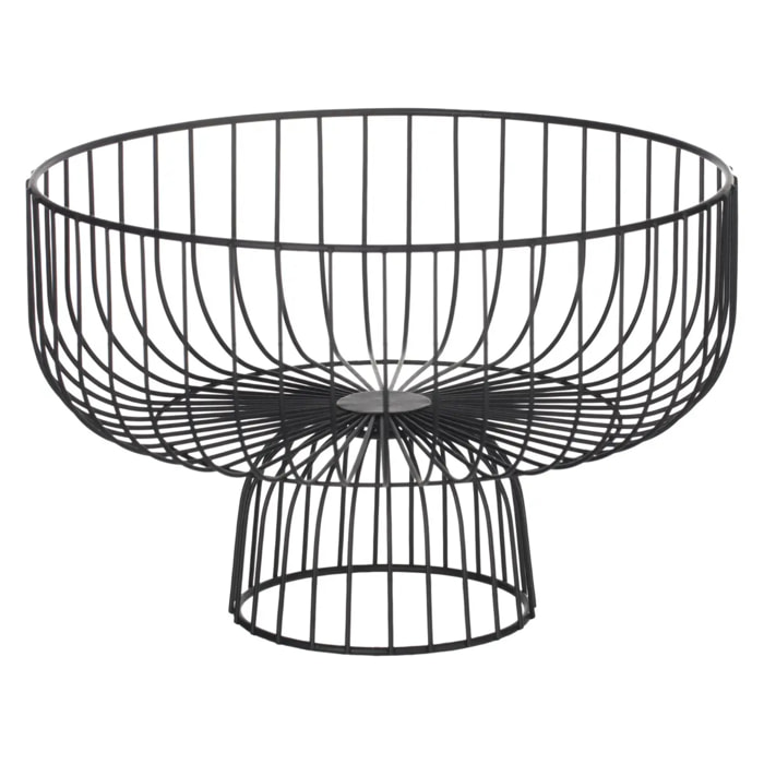 Corbeille en métal sur pied 28 cm Noir