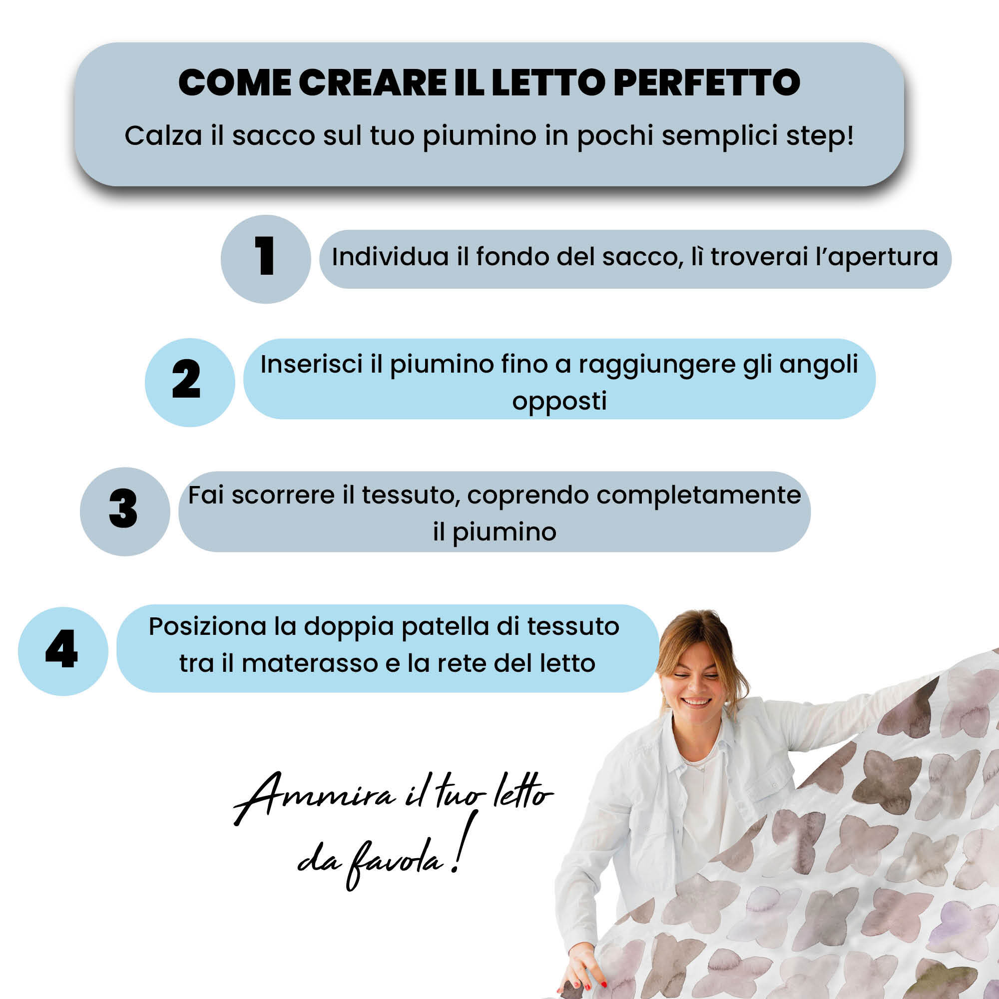 COPRIPIUMINO FASHION, 100% Microfibra, No Stiro - FLORENCE