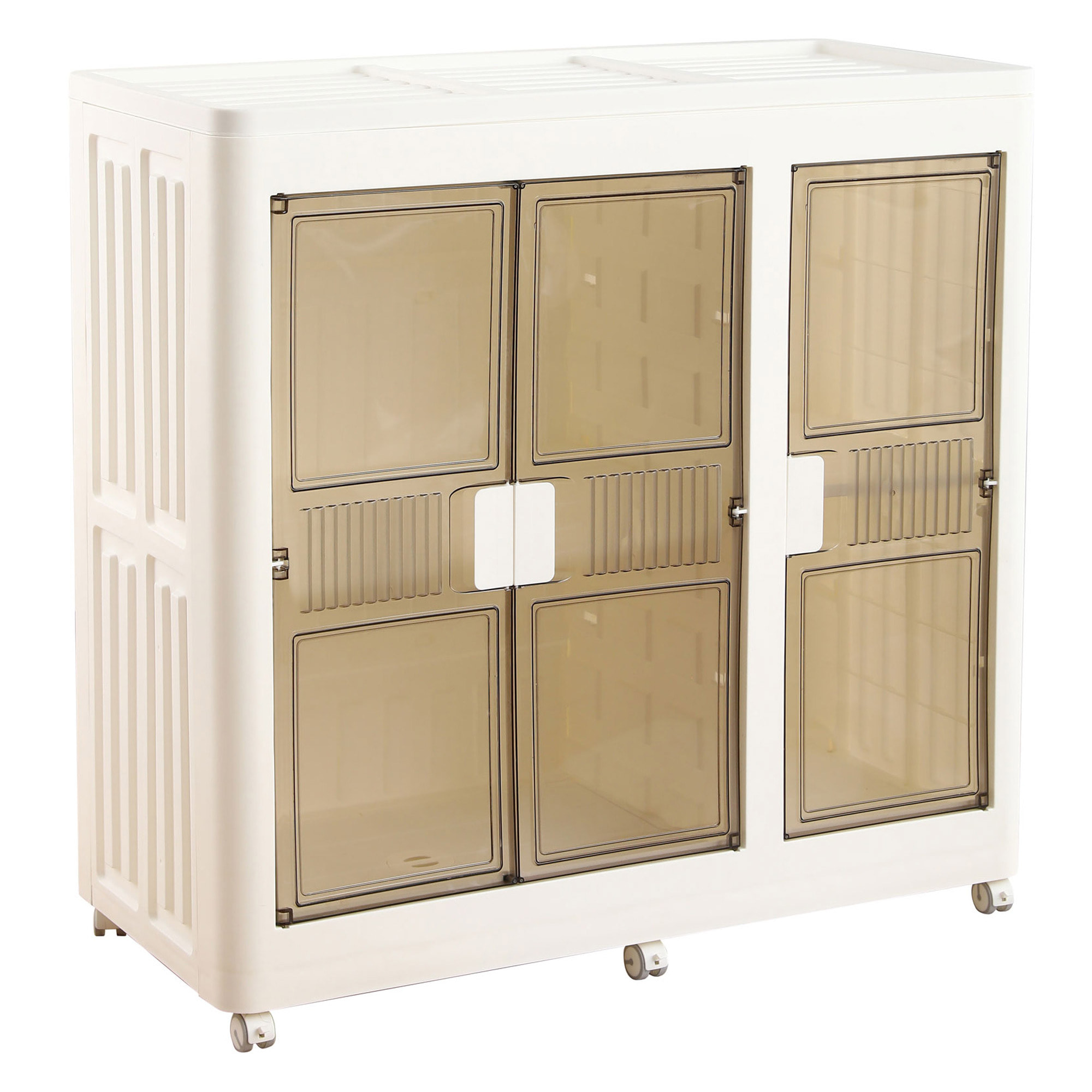 Armario plegable con Ruedas y 2 Compartimentos en color Blanco 100×46,5×96,5cm