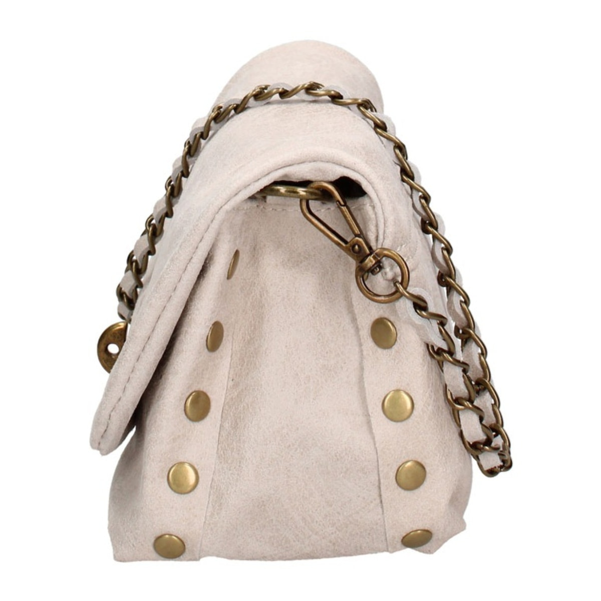 Borsa a tracolla da donna Made in Italy - Modello Floralia Lux - Pelle scamosciata - 25.0 x 15.0 x 11.0 cm