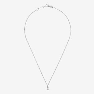 Collana in Argento 925 placcato Rodio con Cubic Zirconia a Baguette