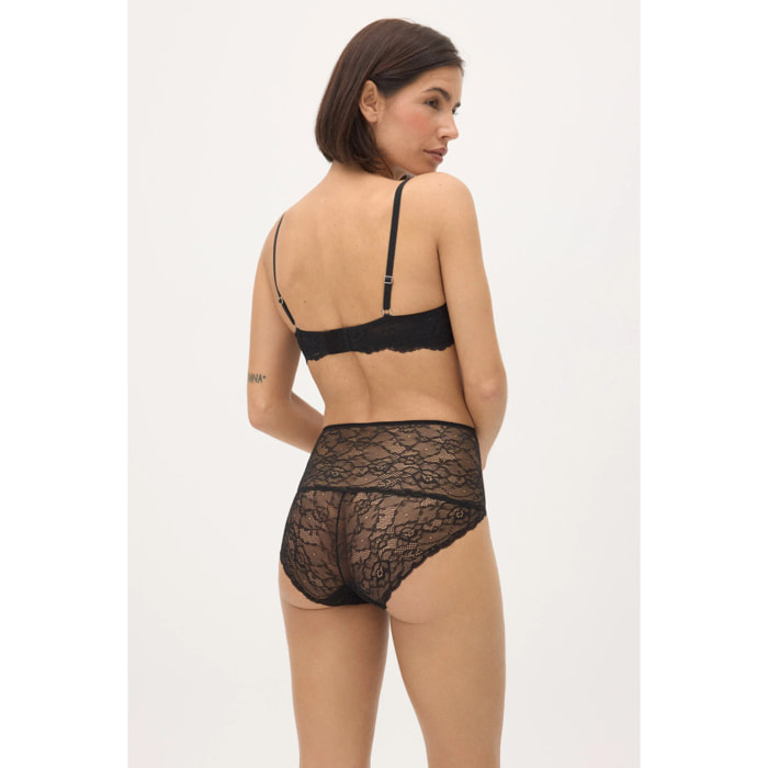 Slip a vita alta in pizzo color avorio