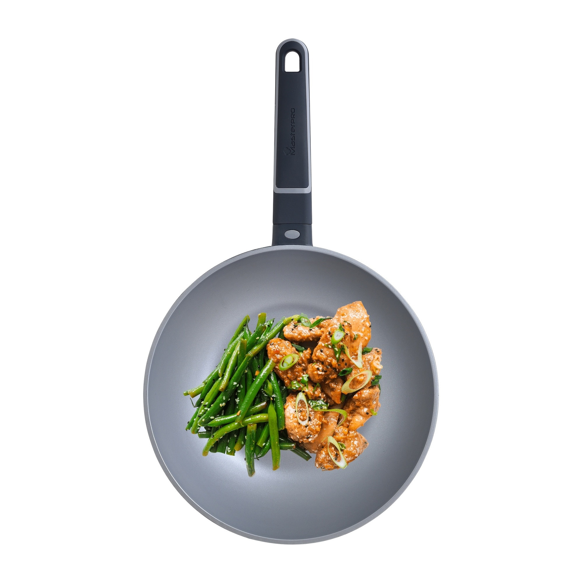 Wok 28x8.0cm aluminio fundido con tapa, inducción, colección indigo