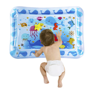 DAM Colchoneta hinchable infantil diseño vida marina. 70x50cm. 66x46x10 Cm. Color: Azul