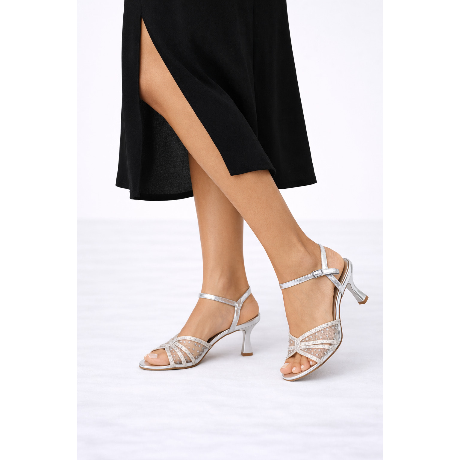 Sandali con strass - tacco 8,0 cm